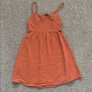 Altar'd State Orange Open Back Mini Dress Size Small